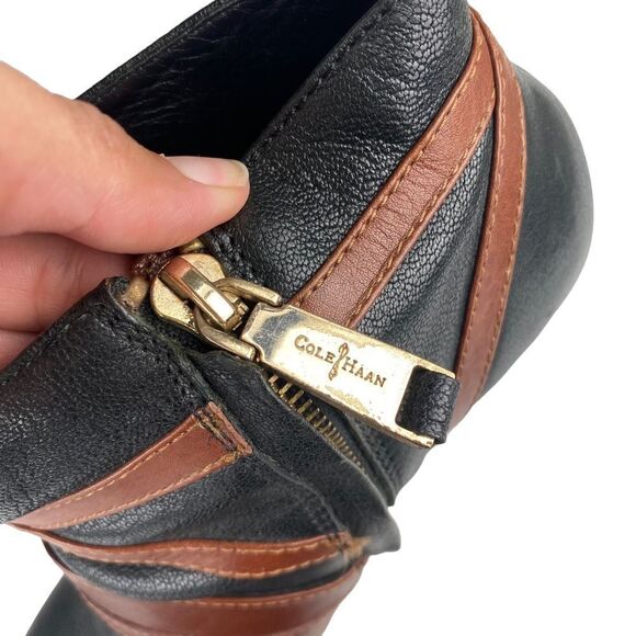 Cole Haan Nike Air Carolyn Black Brown Platform Stiletto Ankle Boots - Picture 4 of 7